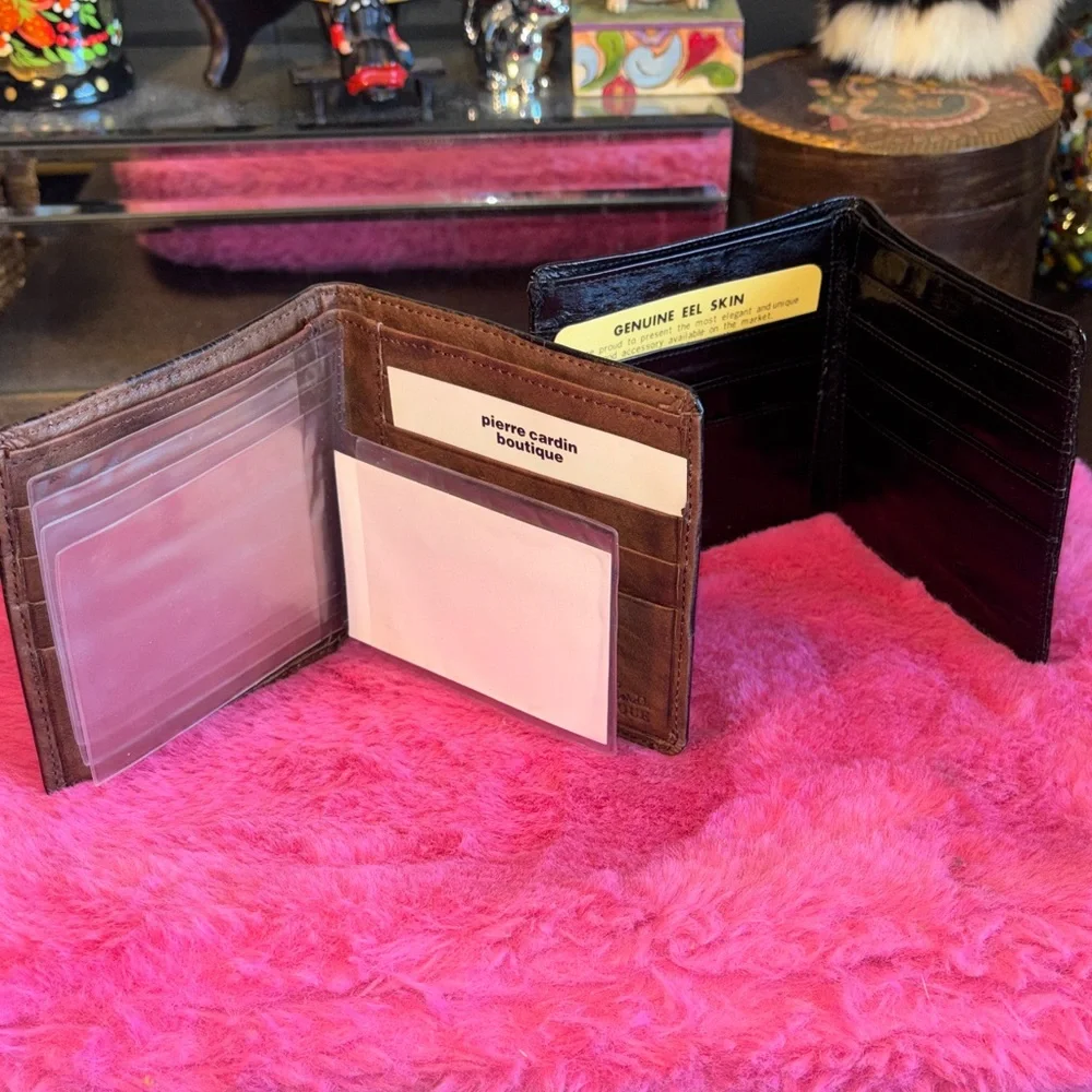 NWT VINTAGE WALLET BUNDLE! Pierre Cardin men's bifold wallet crafted